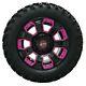 Set Of 4 12 Gtw Nemesis Black Wheels On 22 A/t Tires With Pink Inserts