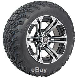 Set of 4 12 inch GTW Specter Machined Wheels on 22 inch All Terrain Tires