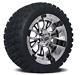 Set Of 4 14 Inch Diesel Machined Wheels On 23 A/t Tires For Lifted Golf Carts