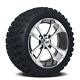 Set Of 4 14 Inch Gtw Storm Trooper Machined Wheels On A/t Tires For Golf Cart