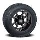 Set Of 4 Gtw 10 Inch Storm Trooper Black Golf Cart Wheels On Low Profile Tires