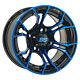 Set Of 4 Gtw Spyder 12 Inch Black And Blue Golf Cart Wheel With 34 Offset