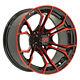 Set Of 4 Gtw Spyder 12 Inch Black And Red Golf Cart Wheel With 34 Offset