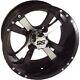 Set Of 4 Golf Cart 10 Inch Machined And Black Twister Wheel With 34 Offset