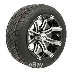 Set of 4 Golf Cart 12 inch GTW Tempest Wheels On Duro Low Profile Street Tires