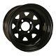 Set Of 4 Golf Cart 12x7 Spoked Black Glossy Wheel With Stem (25 Offset)