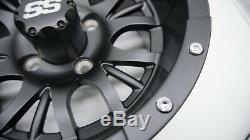 Set of 4 Golf Cart Diesel 12 inch Matte Black Wheel With 34 Offset