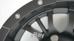 Set of 4 Golf Cart Diesel 12 inch Matte Black Wheel With 34 Offset