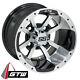 Set Of 4 Golf Cart Gtw Storm Trooper 10 Inch Machined Black Wheel With 34 Offset