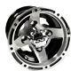 Set Of 4 Golf Cart Ranger 8 Inch Machined And Black Wheel With 34 Offset
