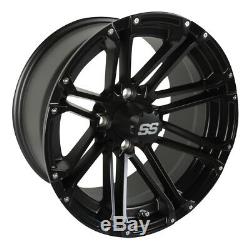 Set of 4 Golf Cart SS Voyager 14 inch Matte Black Wheel With 34 Offset