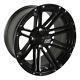 Set Of 4 Golf Cart Ss Voyager 14 Inch Matte Black Wheel With 34 Offset