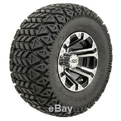 Set of 4 Golf Carts 10 inch GTW Specter Wheels on All Terrain Tires Lift Needed