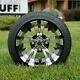 Set Of 4 Vampire Black/machined 12 Ss Wheels And 215/35-12 Lo-profile Tires