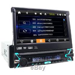 Single 1DIN Flip-Out 7 Car Stereo DVD CD Player GPS/USB/Bluetooth Radio Camera