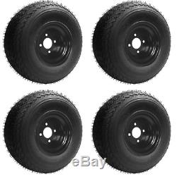 Slasher 18x8.50-8 Gtx Oem Black Golf Cart Wheels And Tires Combo Set Of 4