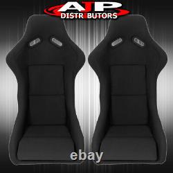 Spg Profi Style Full Bucket Racing Automotive Car Seats With Sliders Black Cloth