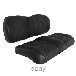 Suede Front Seat Cushions for Club Car Precedent/Tempo/Onward Golf Cart Black