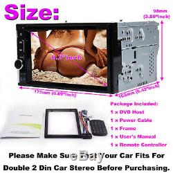 Touch Screen Car Stereo Radio 2DIN DVD FM AM Player Mirror For GPS + Back Camera