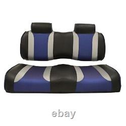 Tsunami Black Blue Silver Front Seat Cushion Set Club Car Precedent 2012-Up