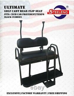 ULTIMATE Rear Flip seat kit for Club Car Precedent / Tempo Golf Cart (BLACK)