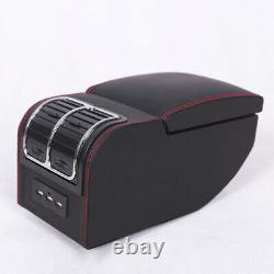 Universal 6 USB Rechargeable Car Charger Central PU Armrest Box Storage Case