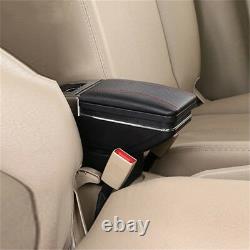Universal Black PU Leather Car Seat Center Box Armrest Console Storage Organizer