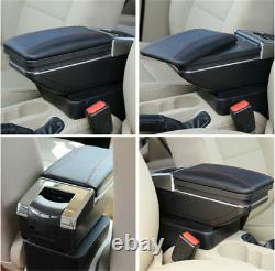 Universal Black PU Leather Car Seat Center Box Armrest Console Storage Organizer