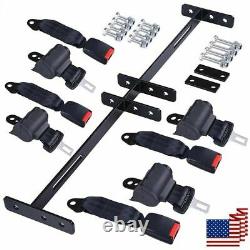 Universal Golf Cart Retractable 4 Seat Belts Mounting Bracket Set EZGO Club Car