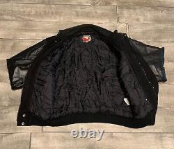 Vintage Chevy Car Club Black Leather Varsity Letterman Mens Jacket Coat Large