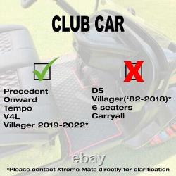 Xtreme Floor Mats for Club Car Precedent Onward Tempo Villager & V4L Black Red